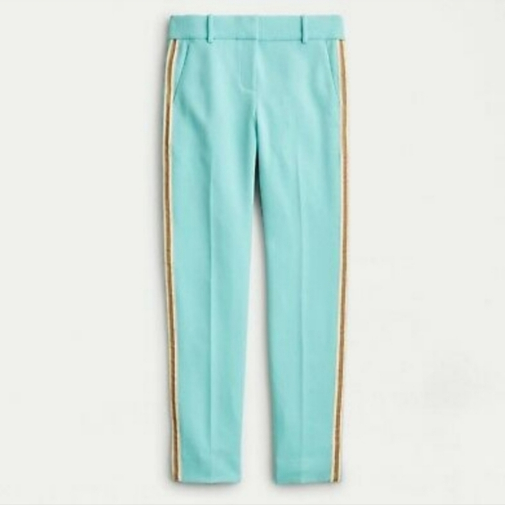 ❤️  J CREW CAMERON HIGH RISE SKINNY FIT PANTS WITH TUXEDO STRIPE, 6